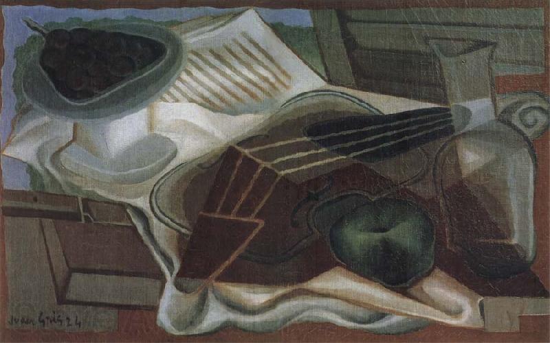 Juan Gris Guitar and fruit dish Norge oil painting art